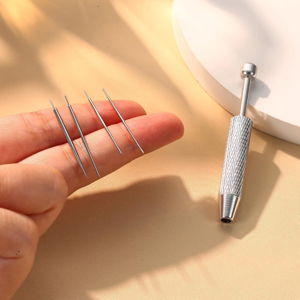 Body Piercing Kit with Threadless Insertion Pin and Grabber Tool for Flat Backs
