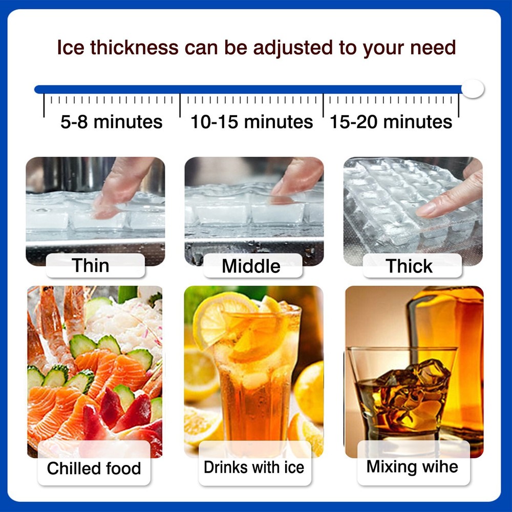 Kolice Commercial Automatic Ice Making Machine Ice Cube Maker-132 LBS/Day