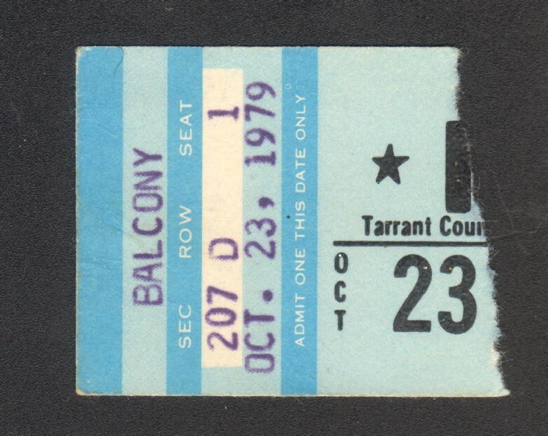 KISS CONCERT TICKET STUB OCT 23 1979 TARRANT COUNTY FT WORTH TX DYNASTY