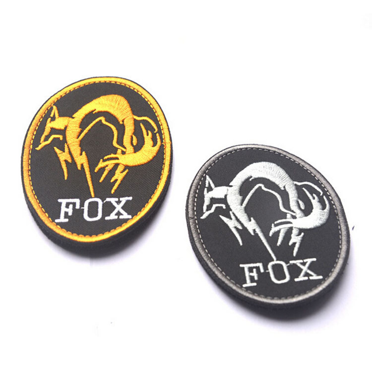 2 PCS MGS FOX Special Forces Group Metal Gear Tactical HOOK LOOP PATCH BADGE