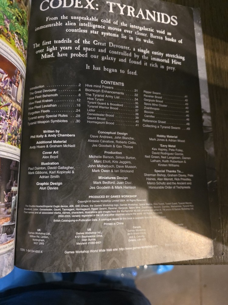 GW Warhammer 40K TYRANIDS codex 4th Edition supplement rulebook softcover