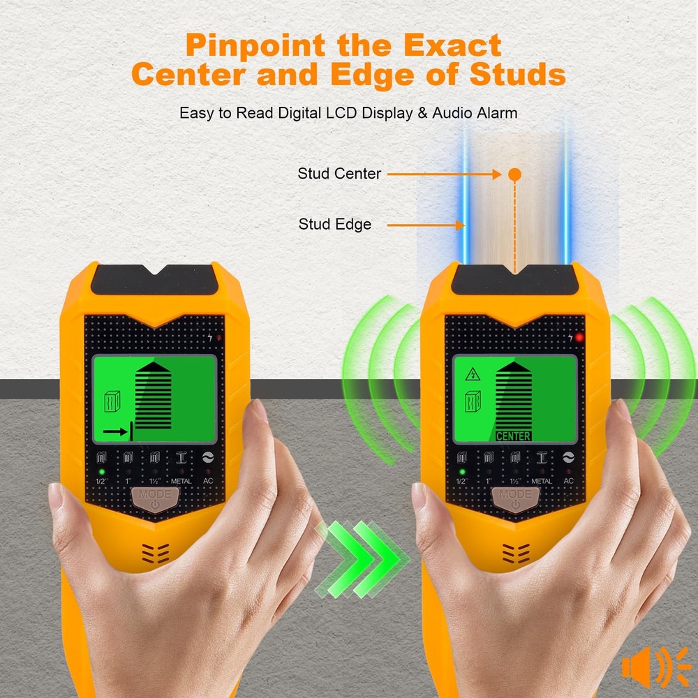 Stud Finder Wall Scanner, 5 in 1 Detector with Smart Microprocessor Chip and HD
