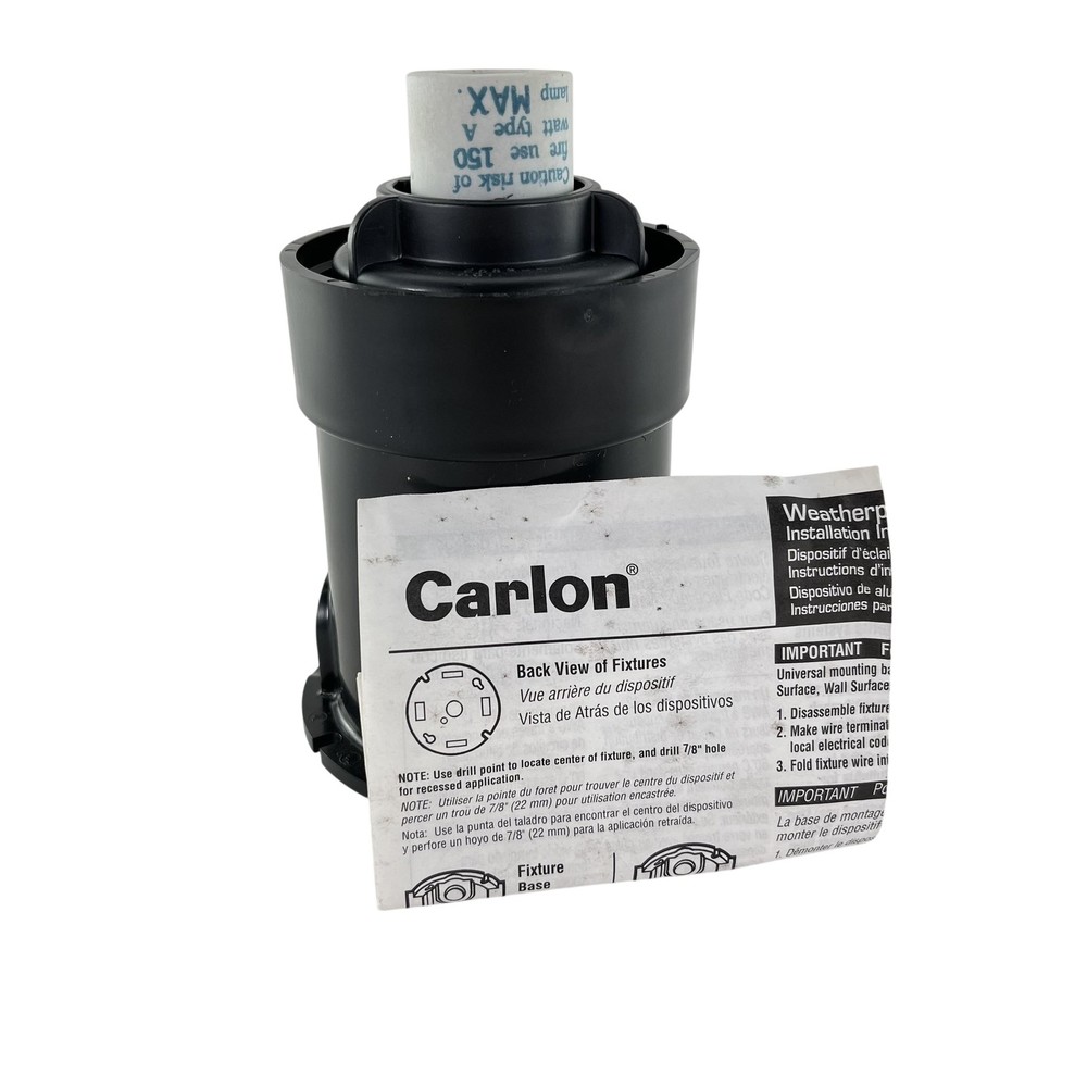 Carlon E962E Weatherproof Lampholder Fixture Outdoor Medium Base Socket 150W