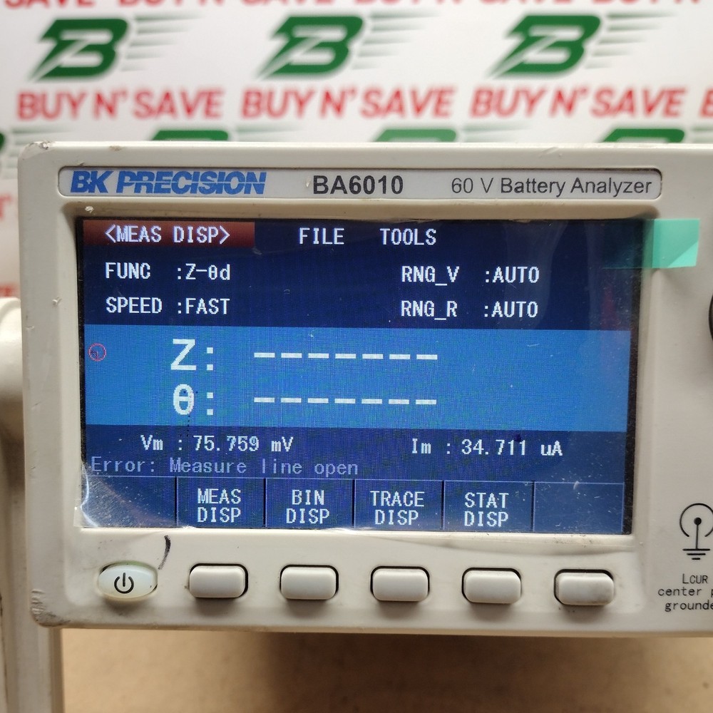 BK Precision BA6010 60V Battery Analyzer w/Power Cord - Powers On - USED