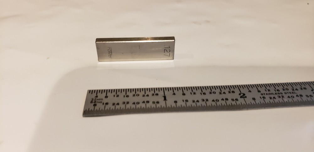 .127" Fowler Rectangular Steel Gage Gauge Block.