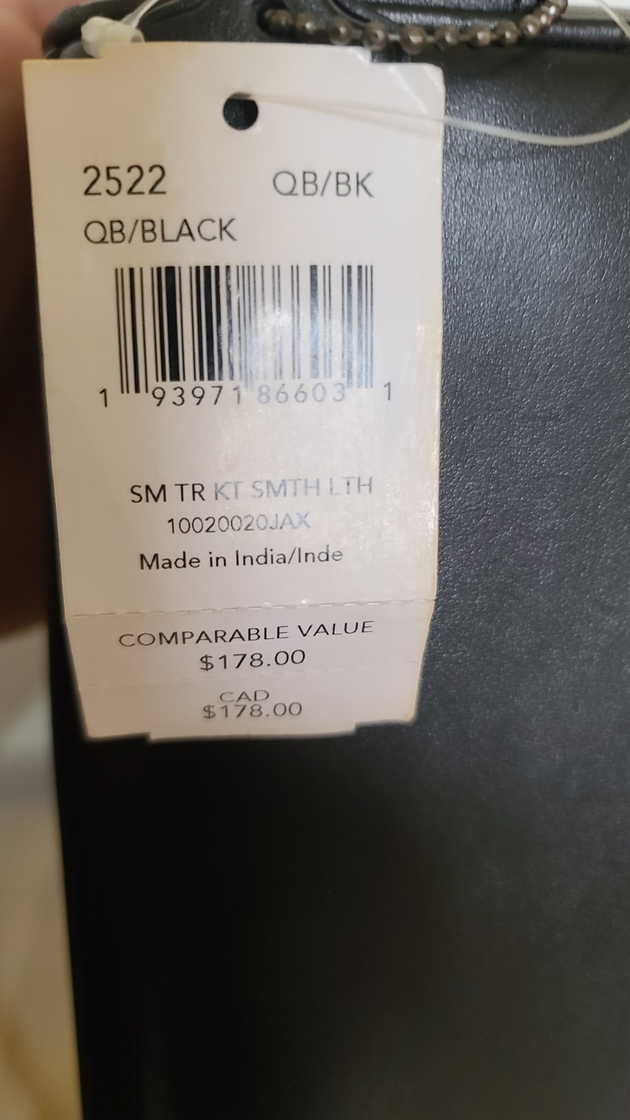 Coach Smooth Black Leather Small Travel Kit 2522 New York NWT 8 3/4" X 5"