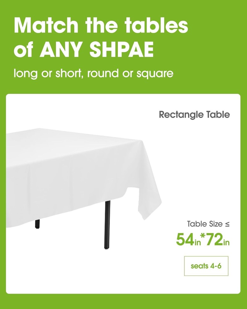 Disposable Plastic Table Cloth Leakproof White