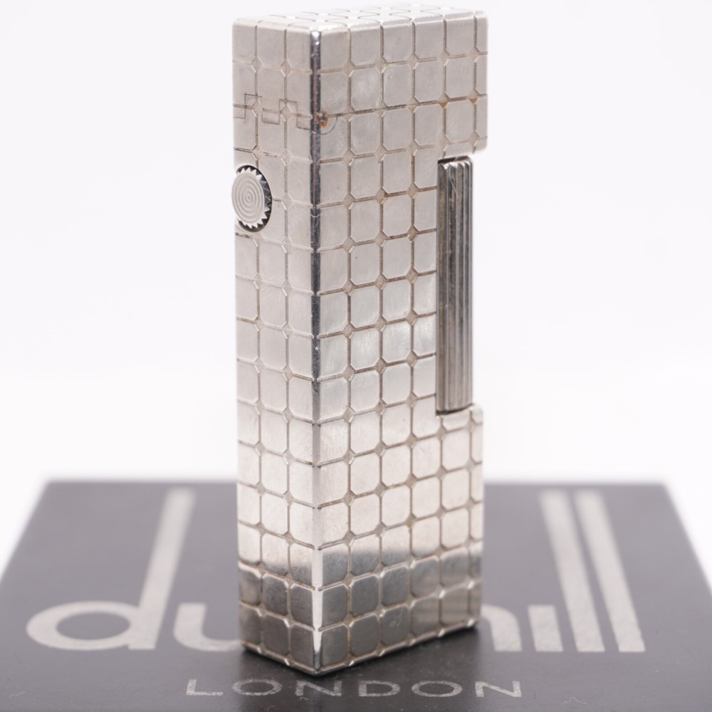 Dunhill Lighter Silver Pave Pattern with Accessories - Ultrasonically Cleaned