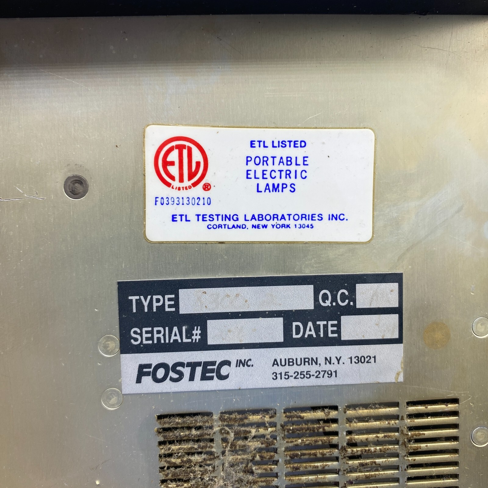 FOSTEC 8375 Fiber Optic Light Source Illuminator Lamp 150W 115V/120V 60HZ 3A 🎯