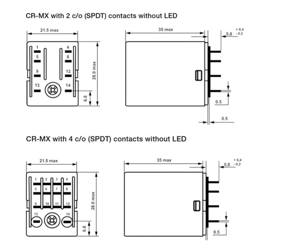 1PC New ABB Miniature intermediate relay without base CR-MX230AC2LT #LL