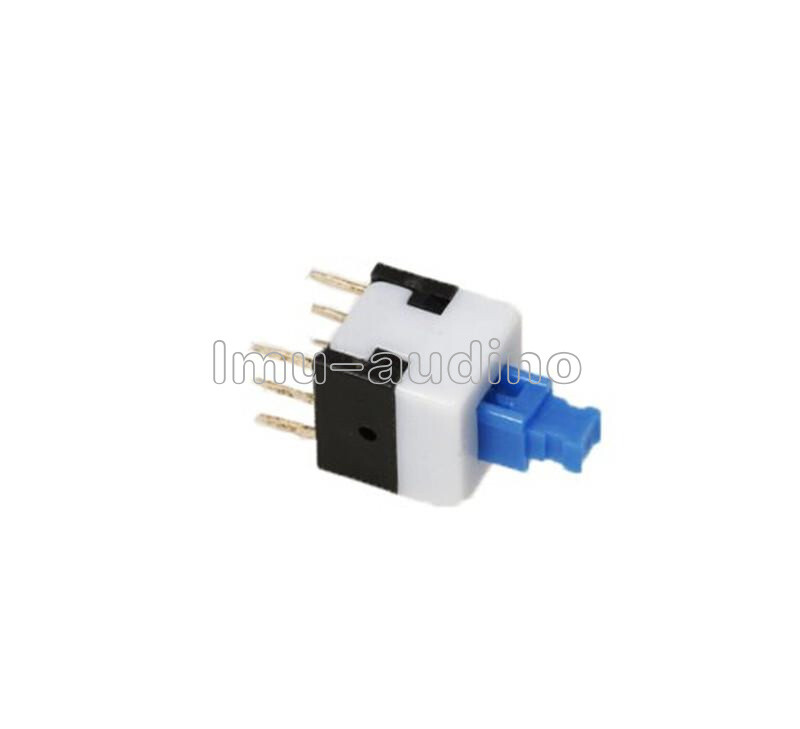 20pcs 8x8mm cap self-locking type square blue button switch control New