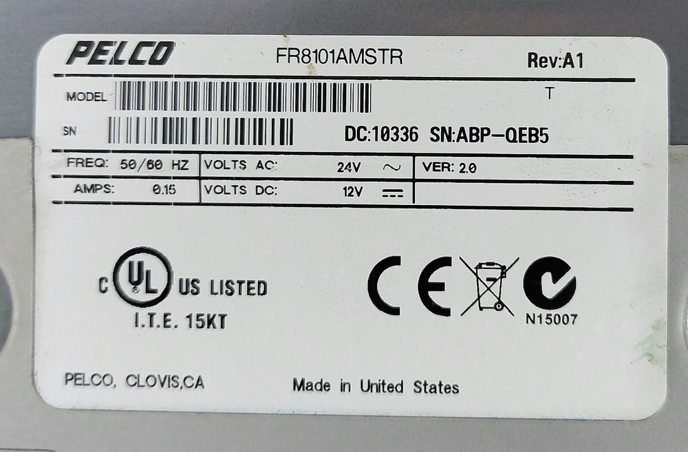 Pelco FT8101AMSTR 1 CH Data Transmitter ABP-QEB5
