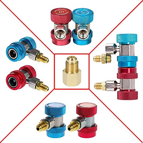 Adjustable R134a Quick Coupler High Low Conversion Adapter Fittings,