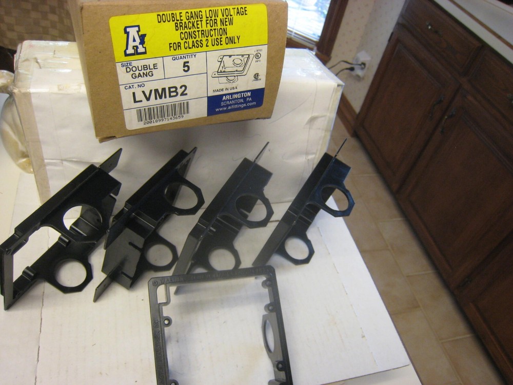 5-PACK Arlington 2-GANG Low Voltage Bracket For New Construction LVMB2~Class 2