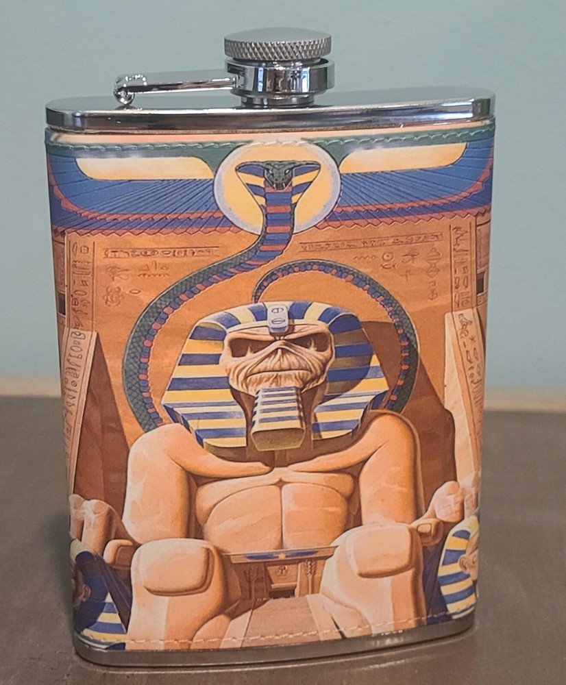 Iron Maiden: Powerslave custom made  8 oz flask  NEW