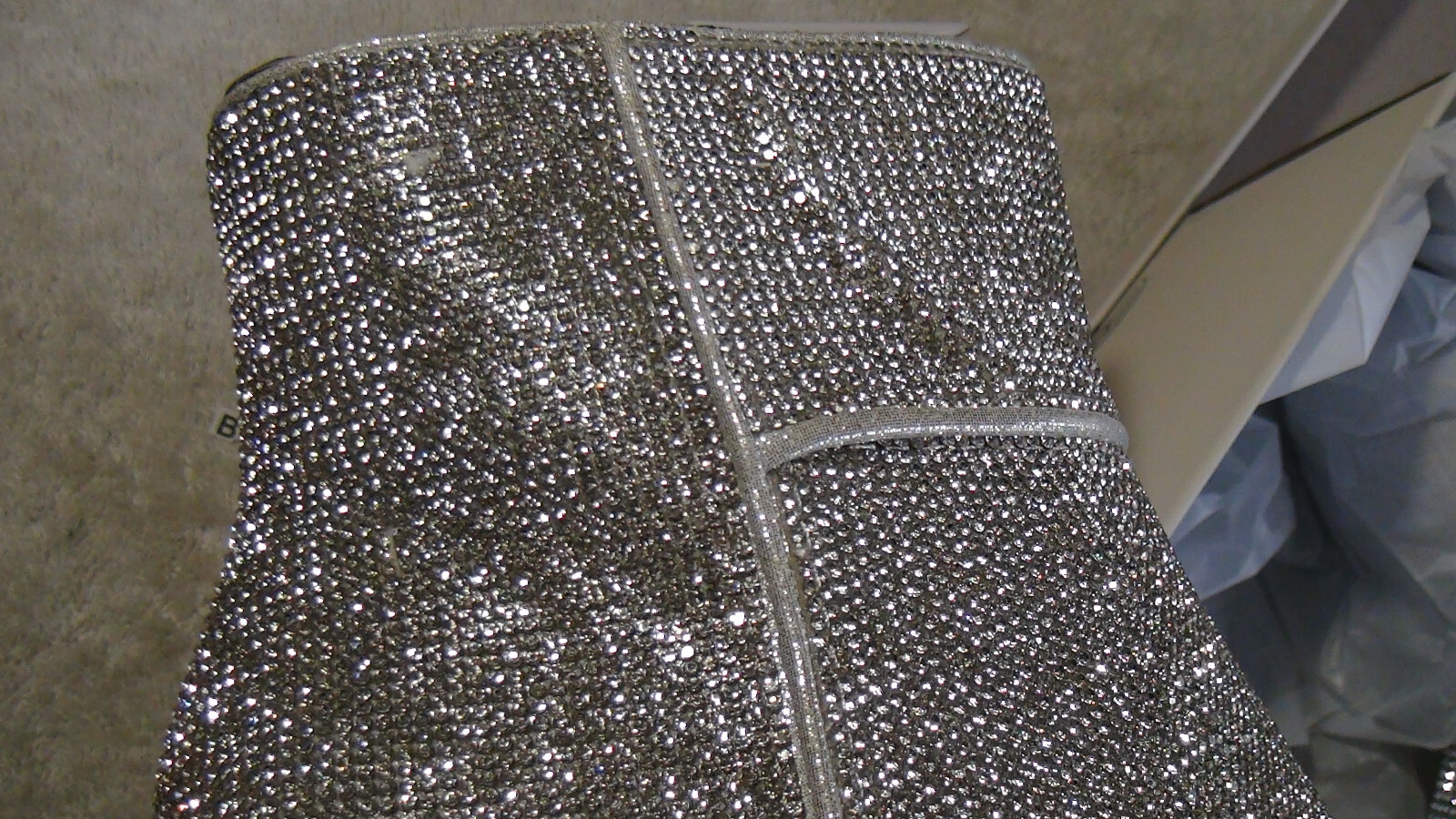 A New Day Cailin Womens Rhinestone Wide Width Ankle Boots Silver Size 8W