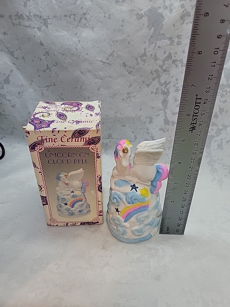 Fine Ceramic Unicorn On Cloud Bell Pre-owned
