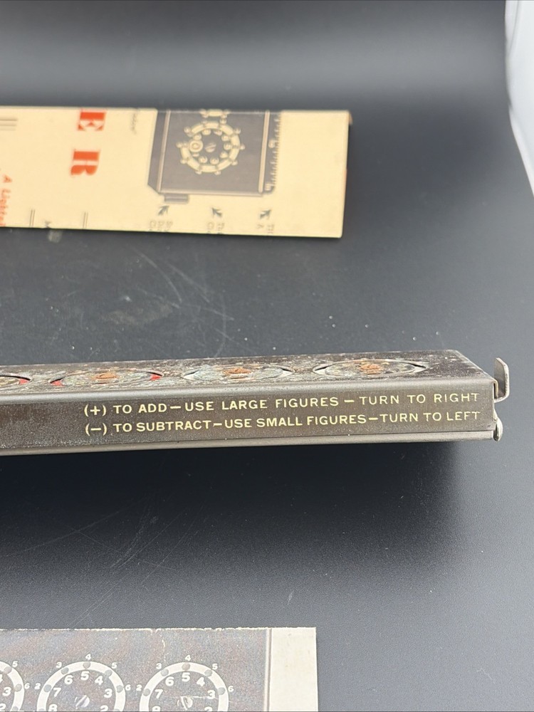 Vintage Addometer Adding Machine Calculator & Stylus Pen Co Chicago Complete