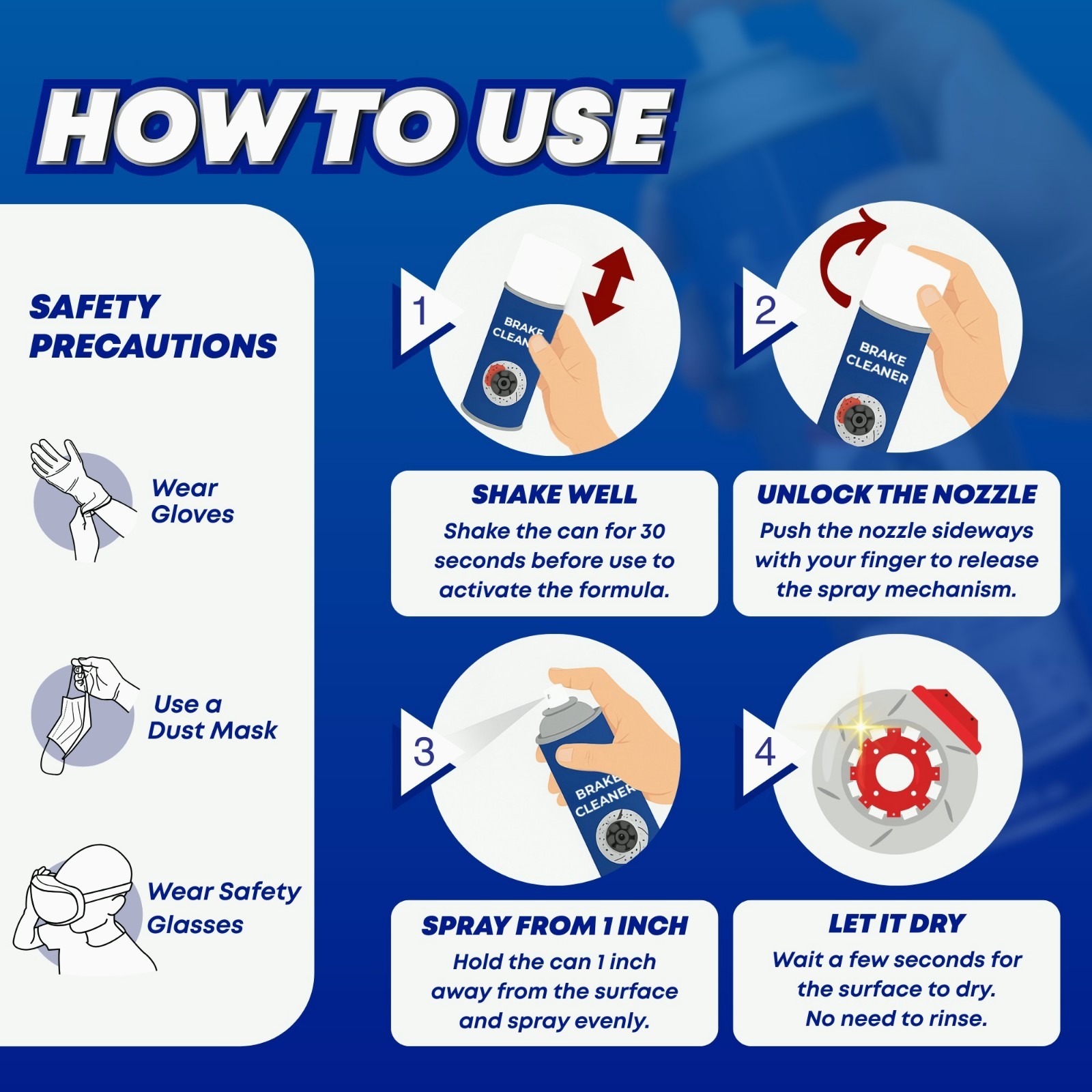 Non-Chlorinated Brake Cleaner 24x16.9 fl oz Fast Drying Degreaser for Parts Pads