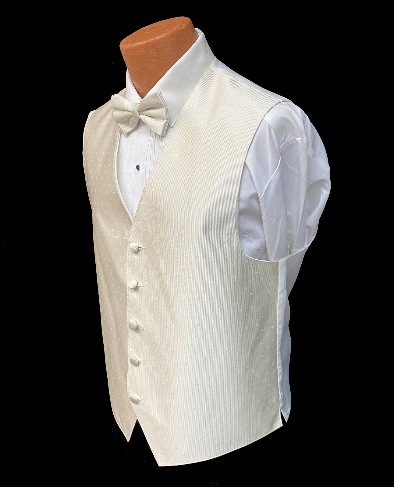 Men's Ralph Lauren Ivory Tuxedo Vest & Tie Adjustable Fullback Free Shipping