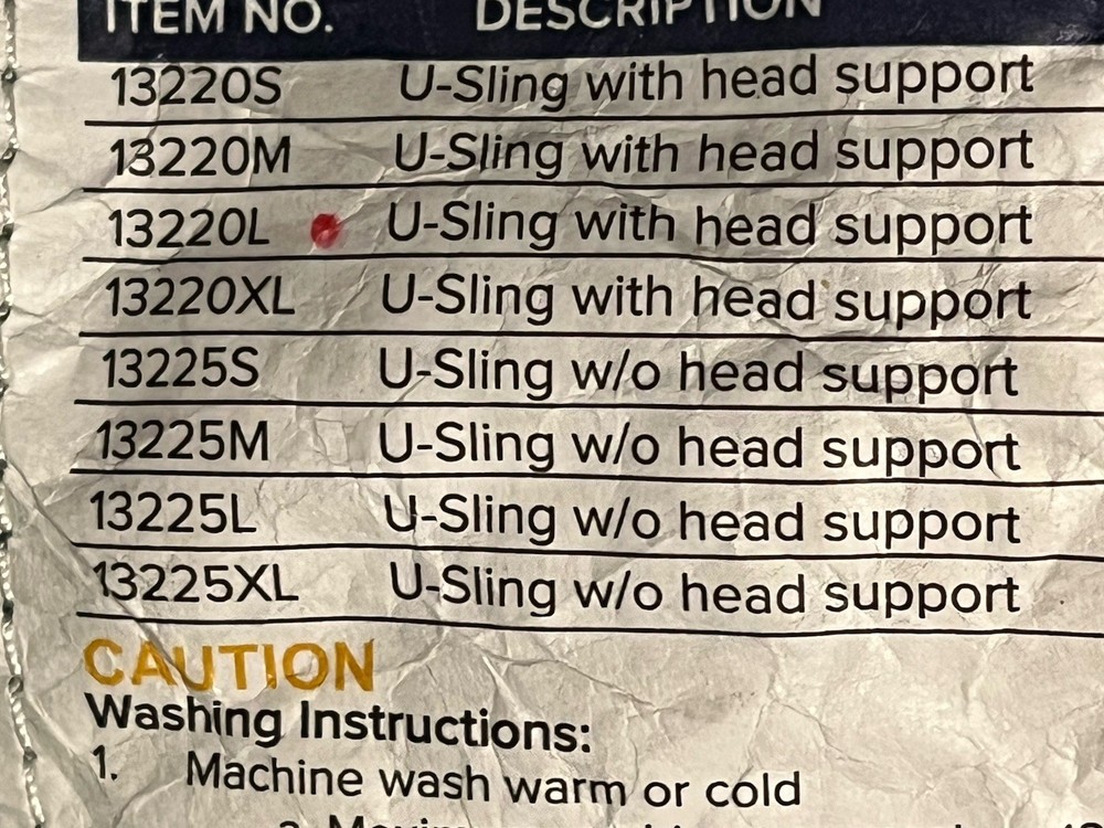 Drive U-Sling with Head support 13220L Size Large
