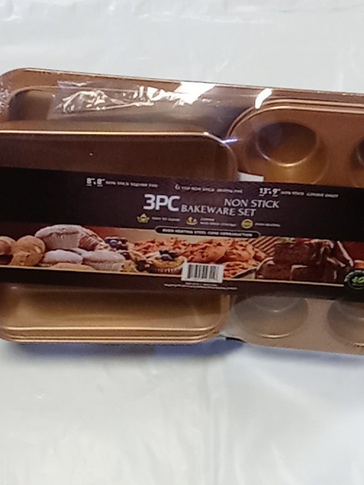 "Brand New" 3PC Copper Non Stick Bakeware Set New