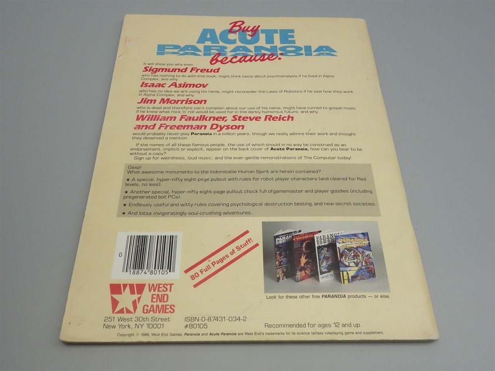 Acute Paranoia: Core Rulebook (West End Games)