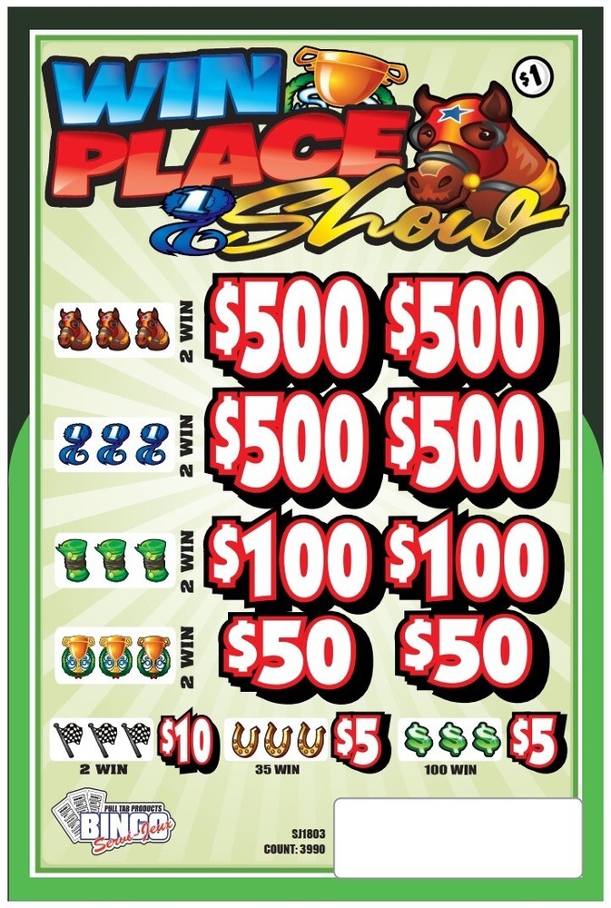 NEW pull tickets WIN PLACE SHOW / $5 BOTTOM - Instant Tabs
