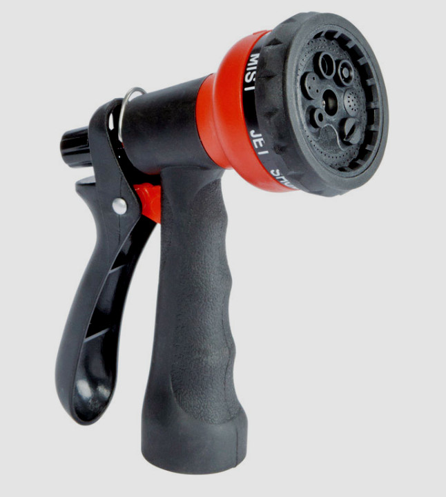 Home Plus 7 Pattern Adjustable Plastic Hose Nozzle Spray Assorted Colors 56016A
