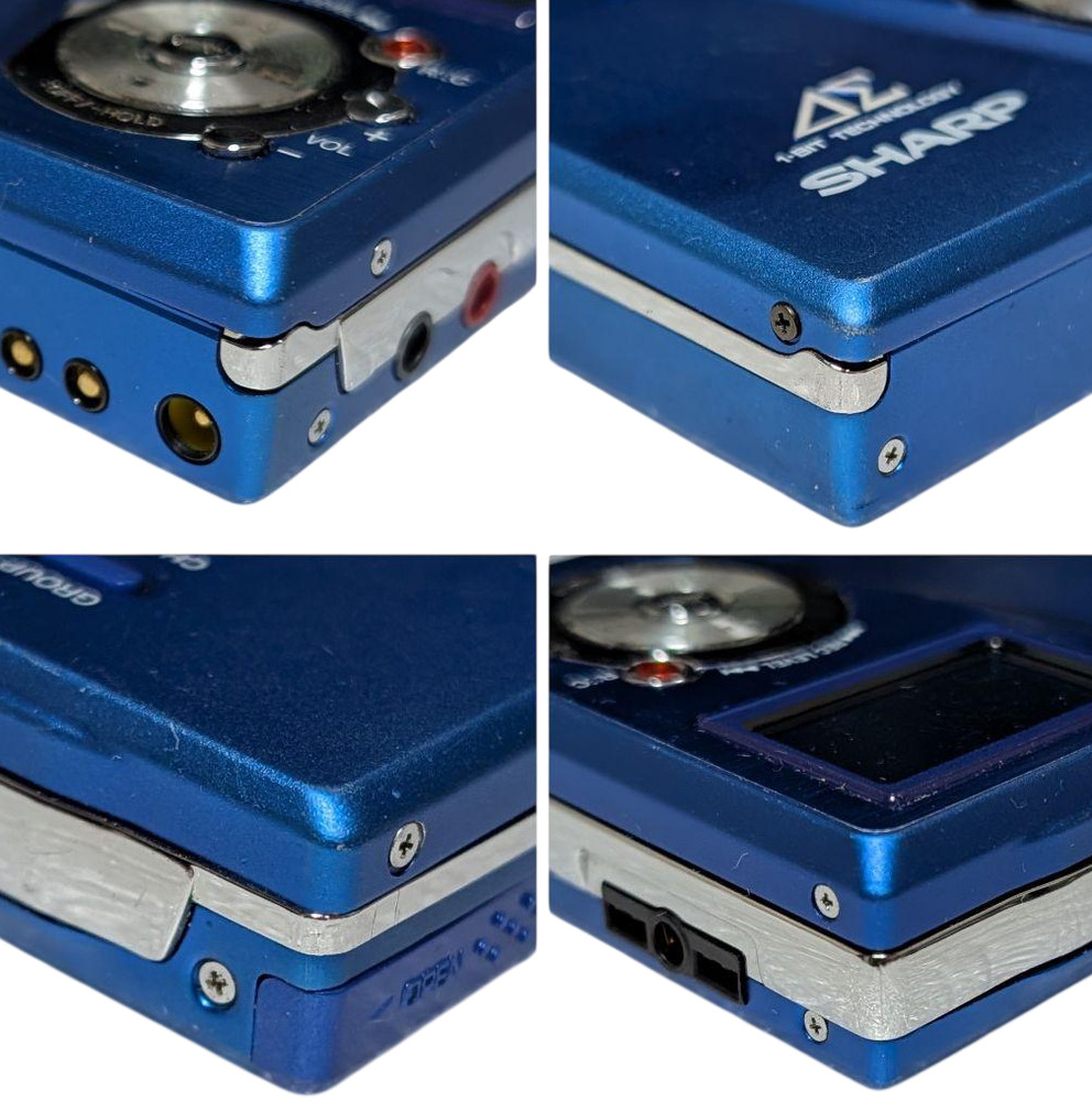 SHARP MD-DR77 Blue Portable MD Recorder Player Auvi Basic Operation Tested OK