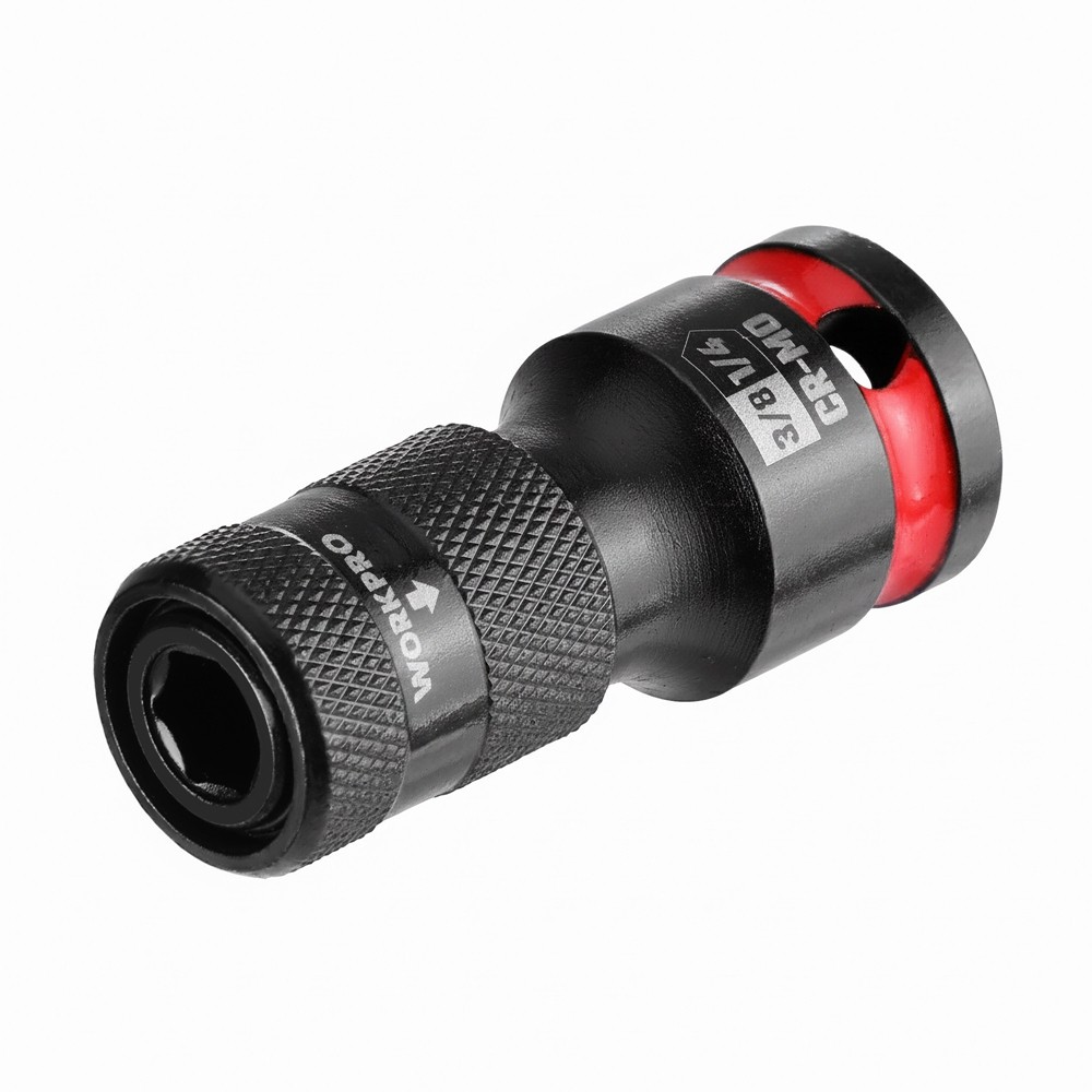 WORKPRO 3/8" Square to 1/4-in Hex Quick Release Bit Holder Impact Socket Adapter