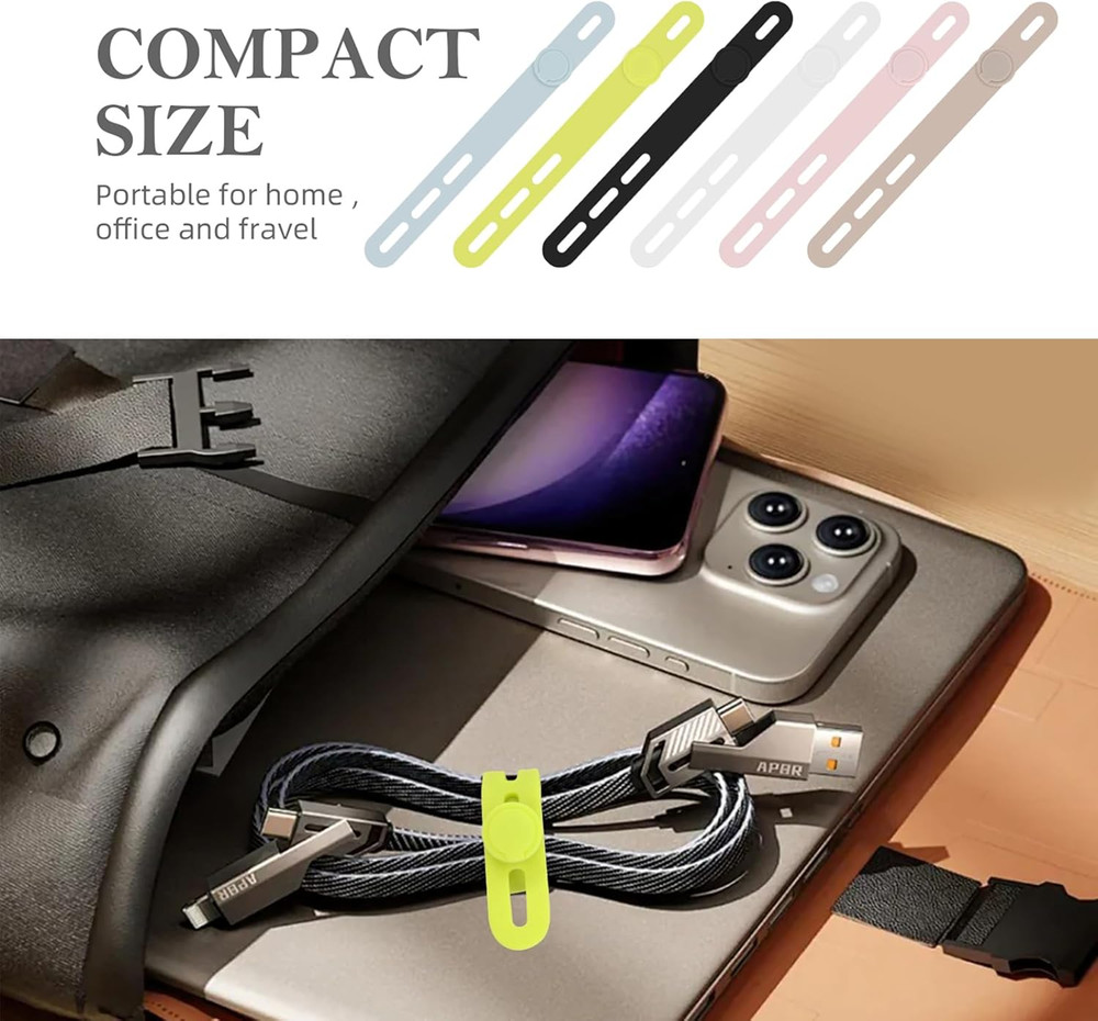 Donruby 30Pcs Silicone Cable Ties -Reusable & Washable with Adjustable 6 Colors