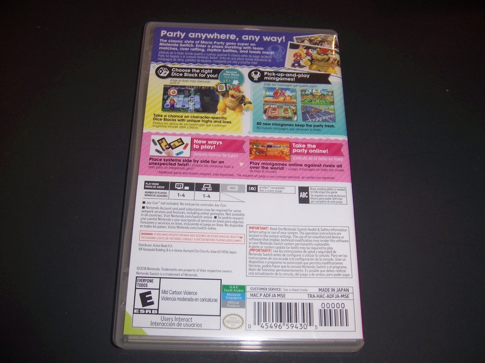 Replacement Case ONLY Super Mario Party Nintendo Switch Box UAE Version