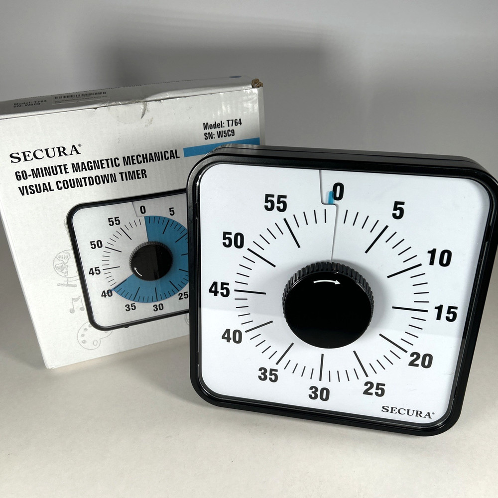 Secura 60-Minute Magnetic Mechanical Visual Countdown Timer Model T764