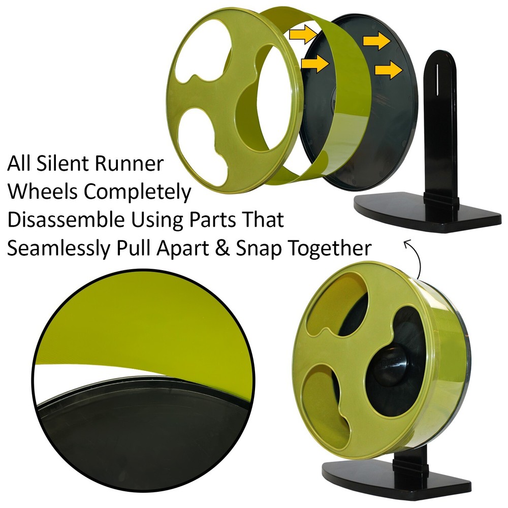 Silent Runner Wheel 12" WIDE + Autoclean Track + Cage Attachment - Package Set