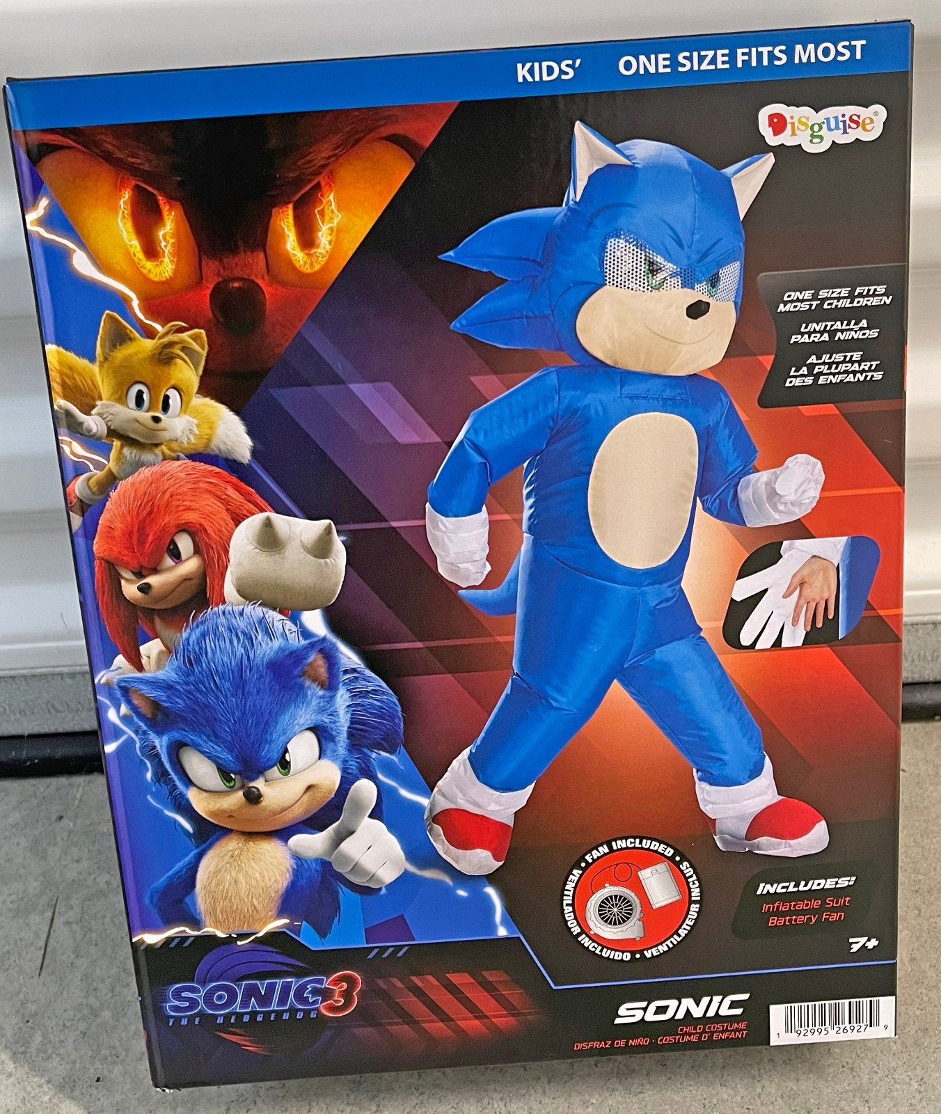 Sonic The Hedgehog 3 Unisex Child Youth Inflatable Halloween Costume One Size