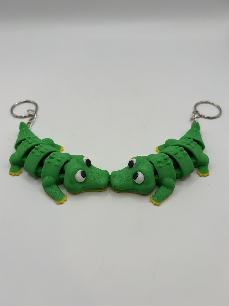 Green Alligator Fidget Keychain