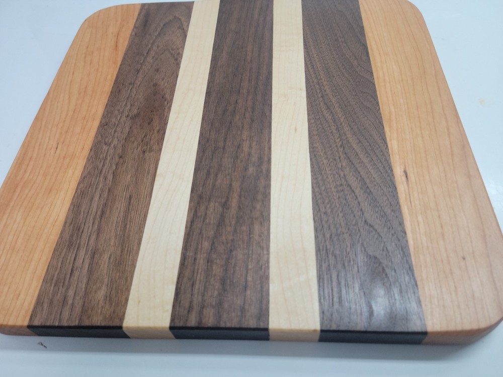 Cutting Board Handmade Made With Black Walnut, Cherry, Maple