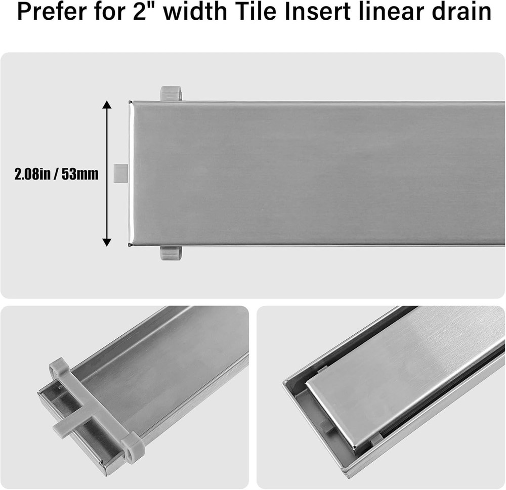 6 PCS Plastic Clips for Linear Drain, Grey Tile Tray Supporter Drain Inserts