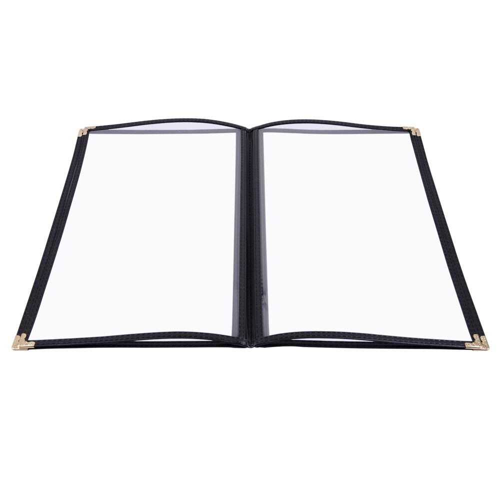 WeChef 20 Pack 8.5"x14" 4 Page 8 View Menu Covers Black Trim Restaurant Cafe