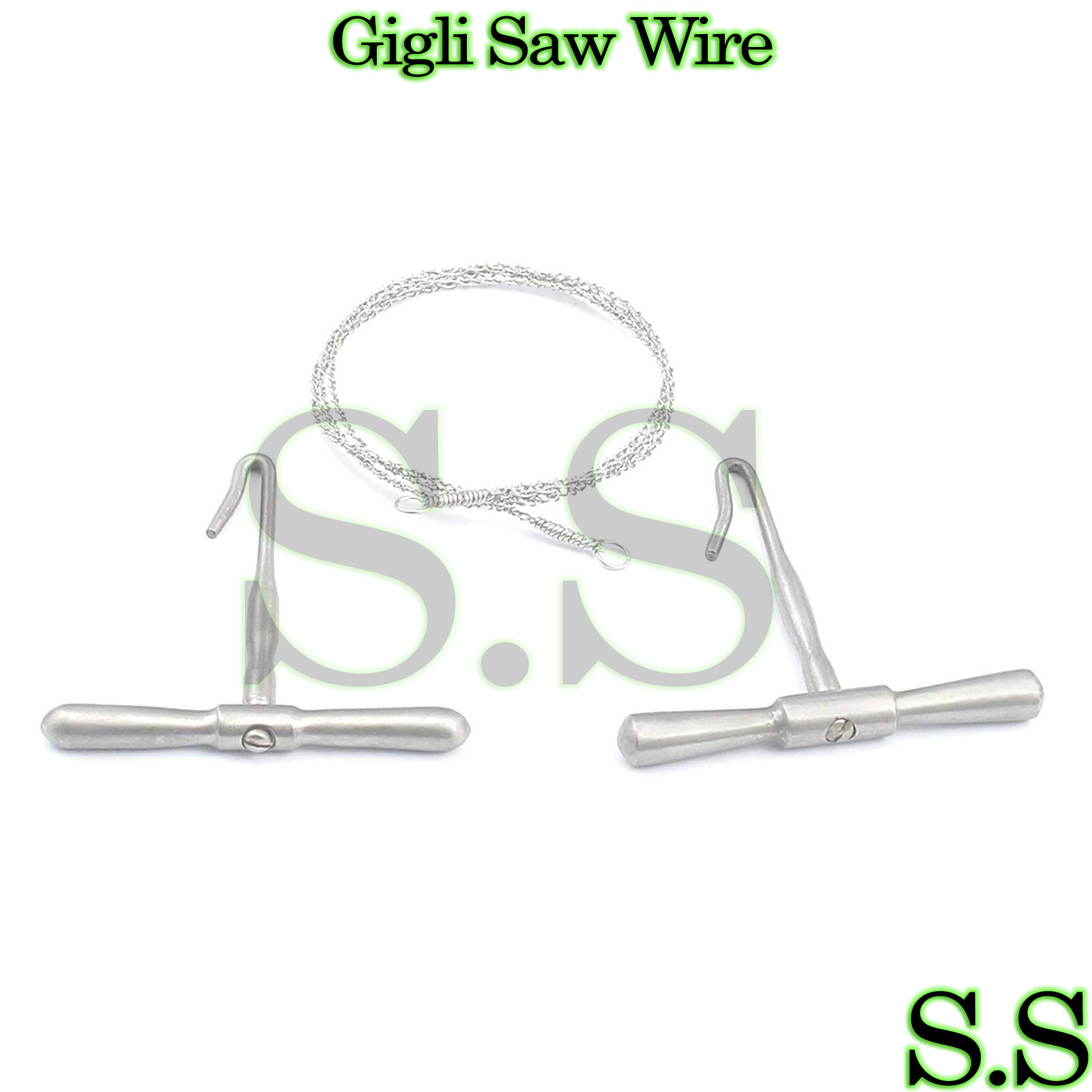 GIGLI Saw Set (2 Handles & 1 Wire) Surgical Neurology Orthopedic Instruments