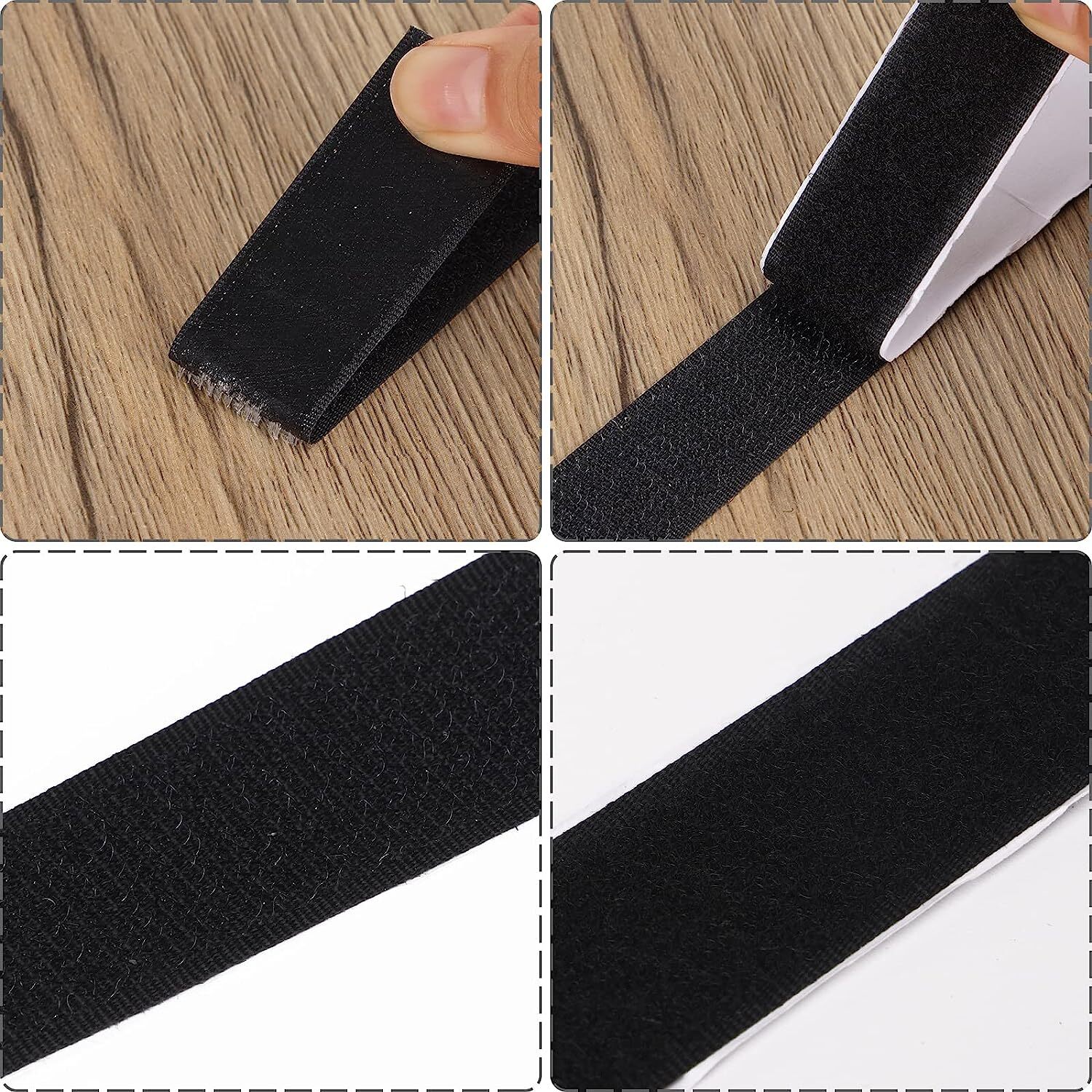 16.4FT Self Adhesive Stick Tape Hook & Loop Sticky Back Strips Fastener Roll US