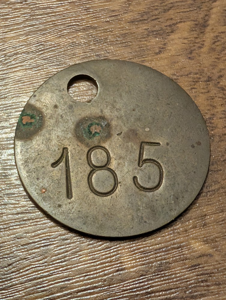 Early Miners Colliery Pit Check Tally Token marked 185