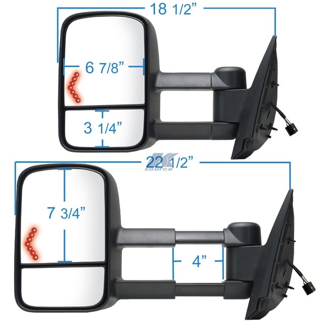 K Source 62093 94G Fit System Towing Mirror Pair For Avalanche Silverado