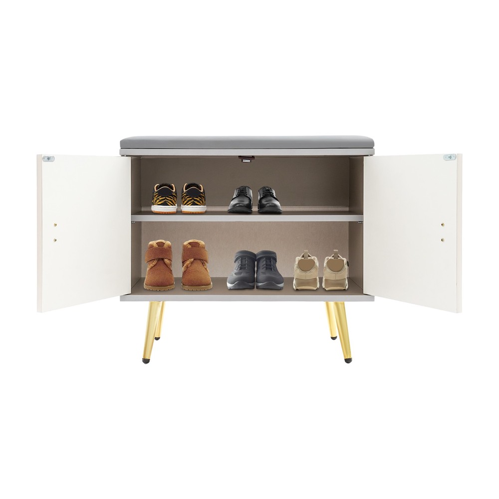 Freestanding Shoe Storage Bench Rectangular Shoe Bench with Cabinet Storage NEW