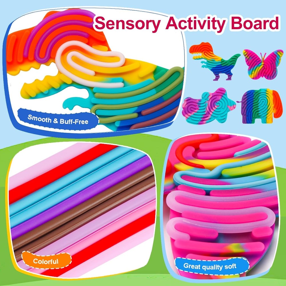 Silicone Sensory Fidget Activity Board Set 4 Pack