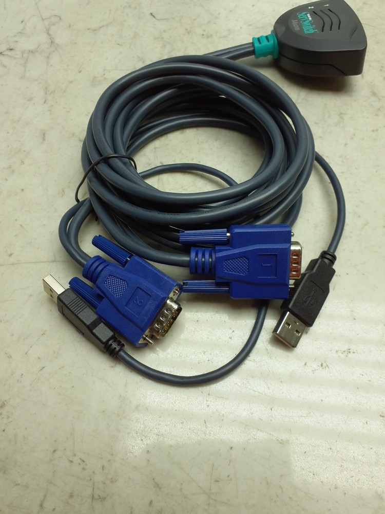 Black Box ServSwitch Micro Control 2 Computers W/ 1 Keyboard KVM Switch KV402A