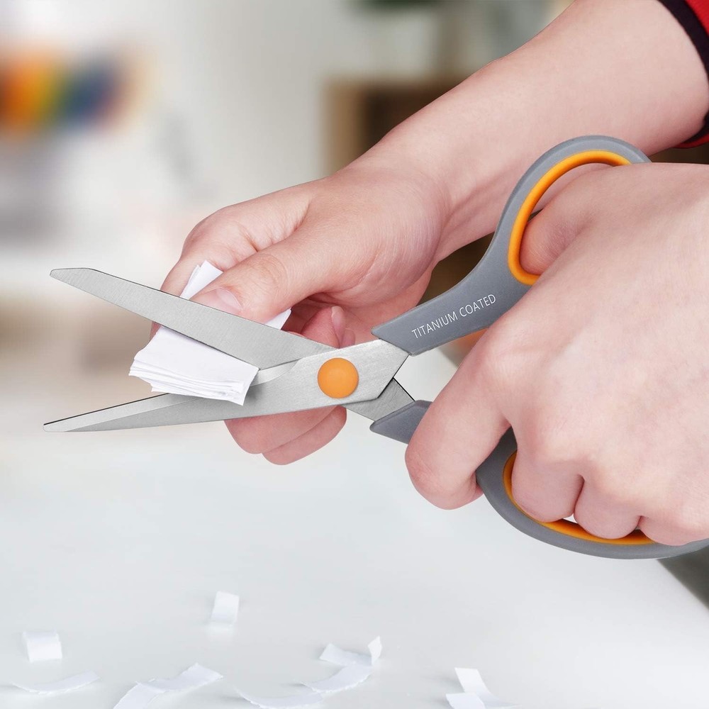 8" Titanium Coated Scissors - Multipurpose Sharp & Comfortable for All Users