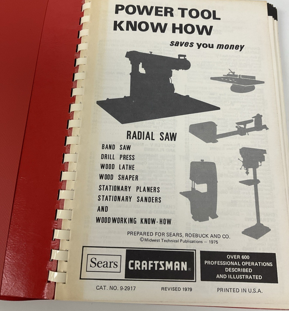 Power Tool Know How Sears Craftsman Cat. 9-2917, Revised 1979