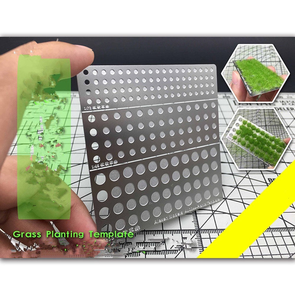Stainless Steel Model Static Grass Planting Template Sand Table DIY Scenario E
